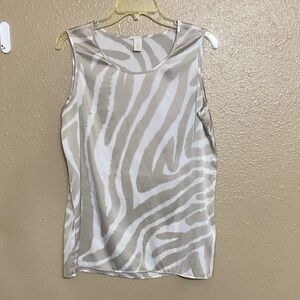 Elegant Zebra Print Sleeveless Top Chico Size 1